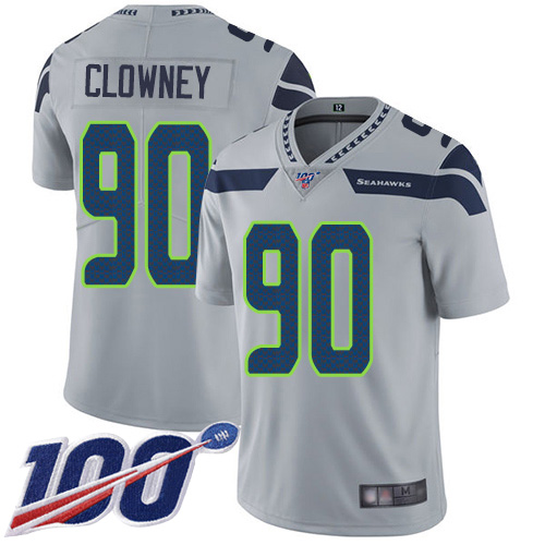 Seattle Seahawks Limited Grey Men Jadeveon Clowney Alternate Jersey NFL Football #90 100th Season Vapor Untouchable